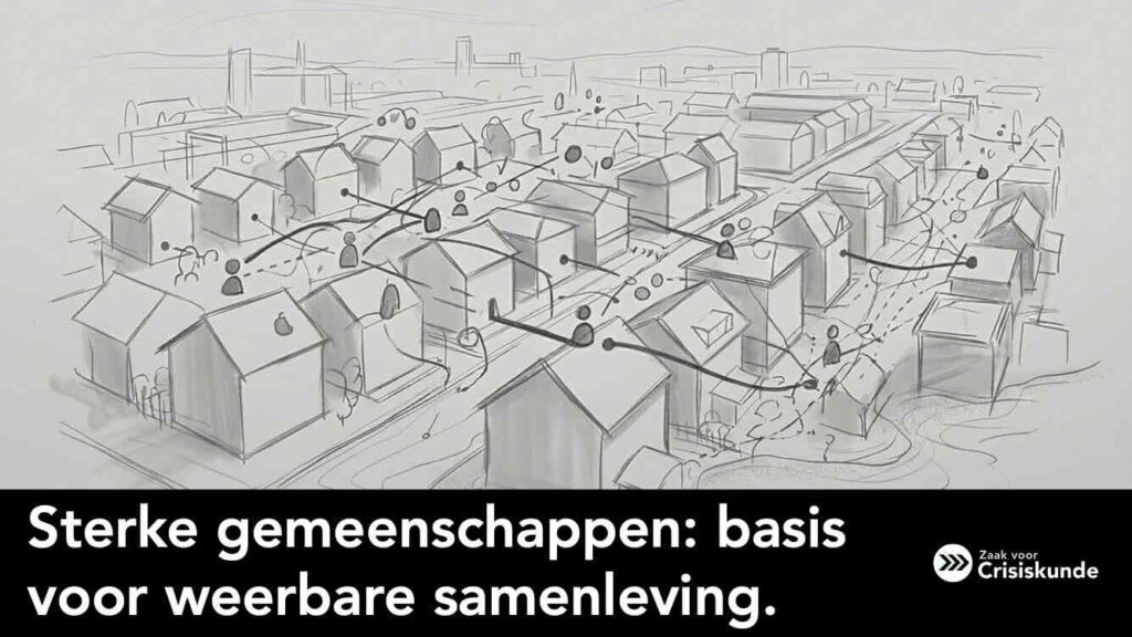 Een buurt met lijnen waarmee zichtbaar is dat ze verbonden zijn.